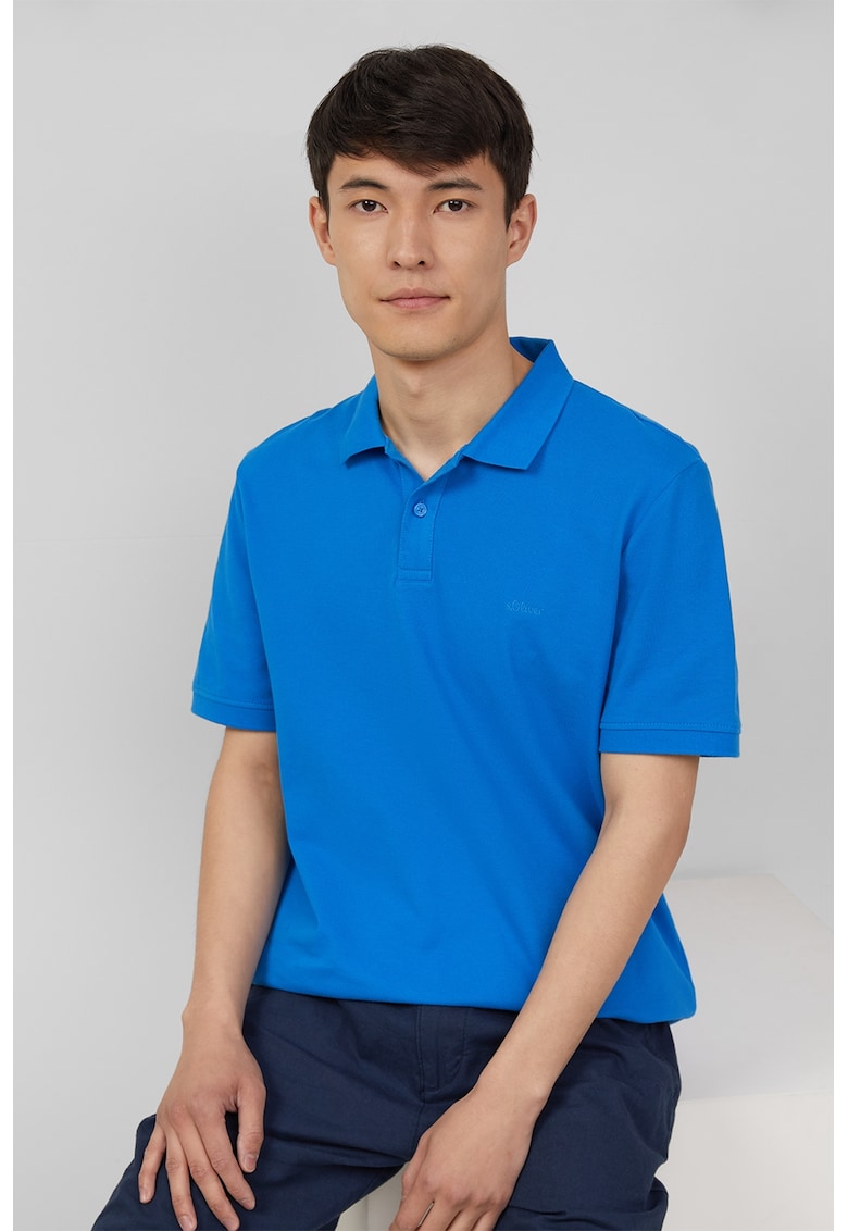 Tricou polo cu model uni - Turcoaz