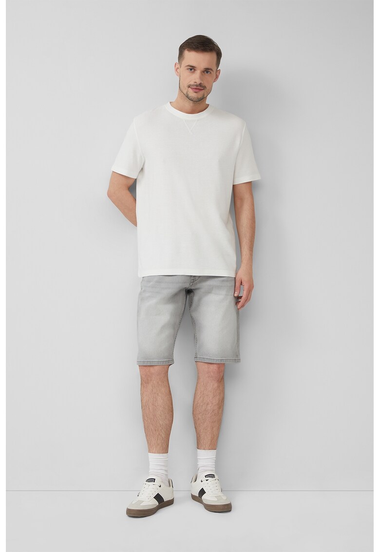 Blugi scurti cu talie medie - Gri deschis