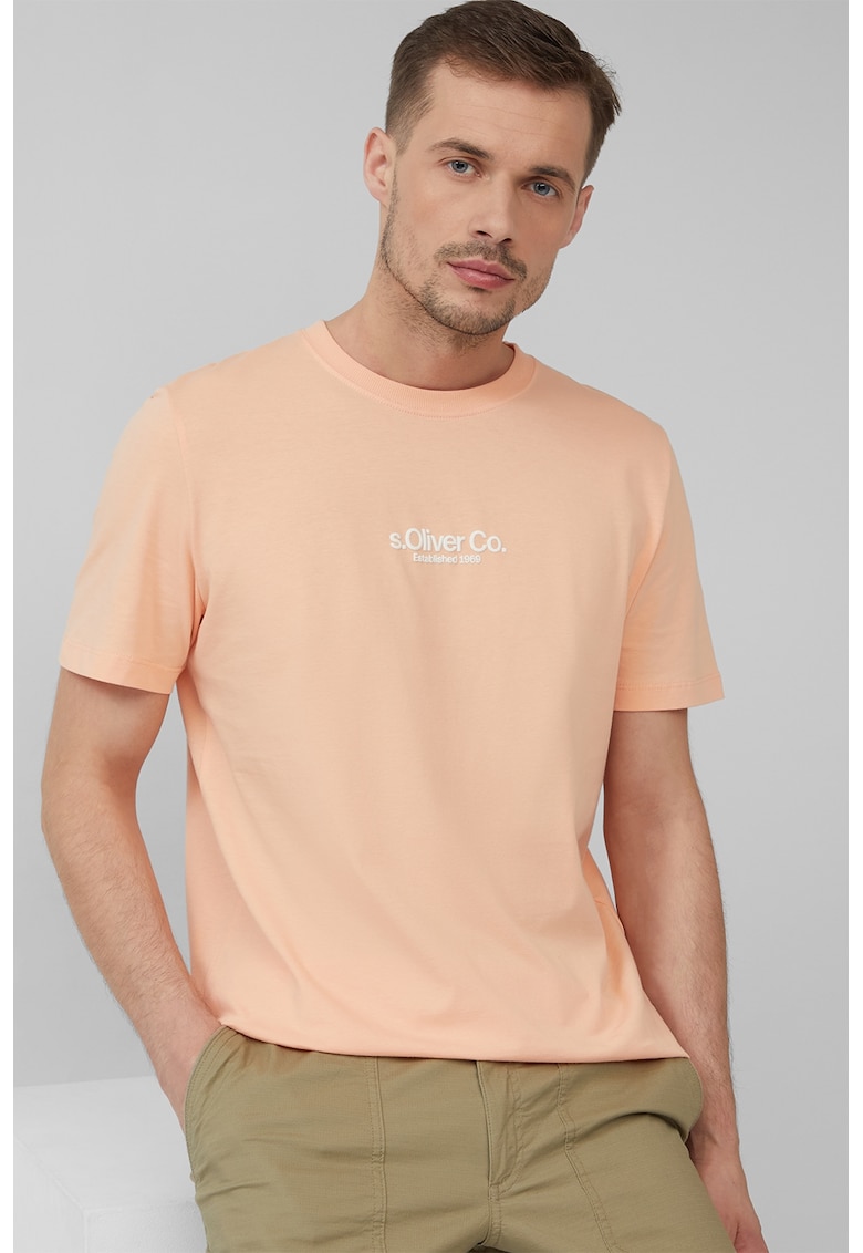 Tricou cu decolteu la baza gatului si detaliu logo