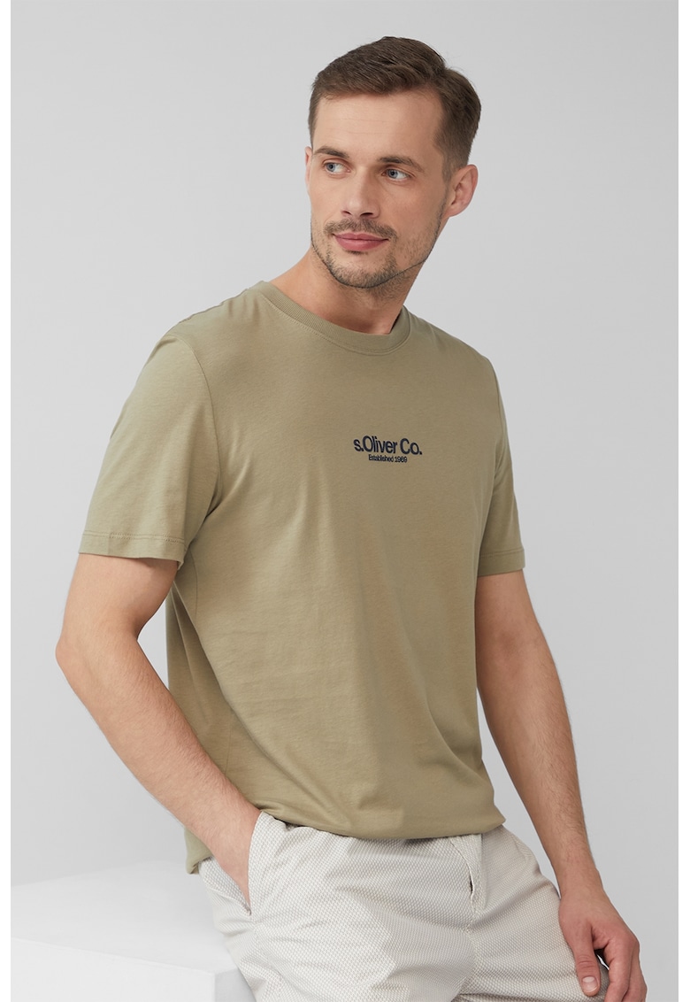 Tricou cu decolteu la baza gatului si detaliu logo