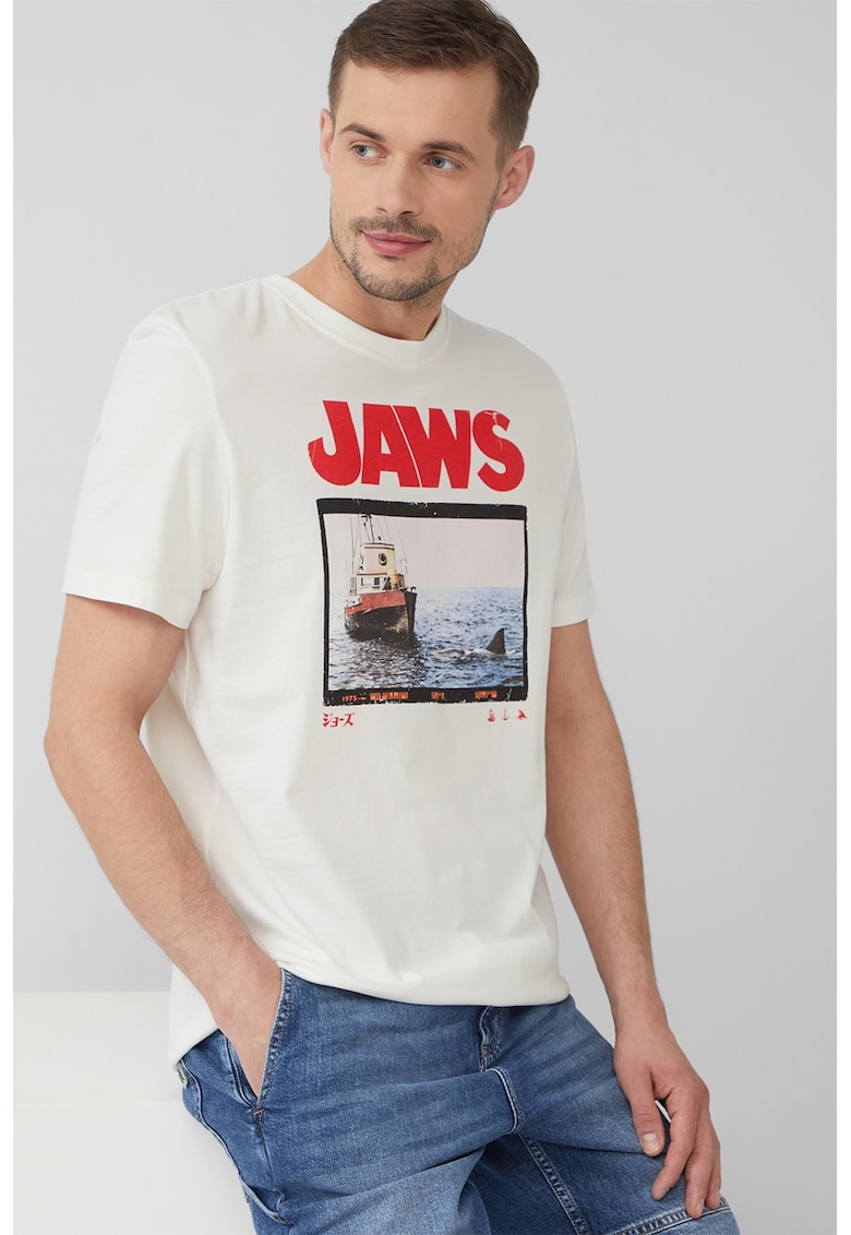 Tricou cu imprimeu foto - Rosu/Alb/Negru stins