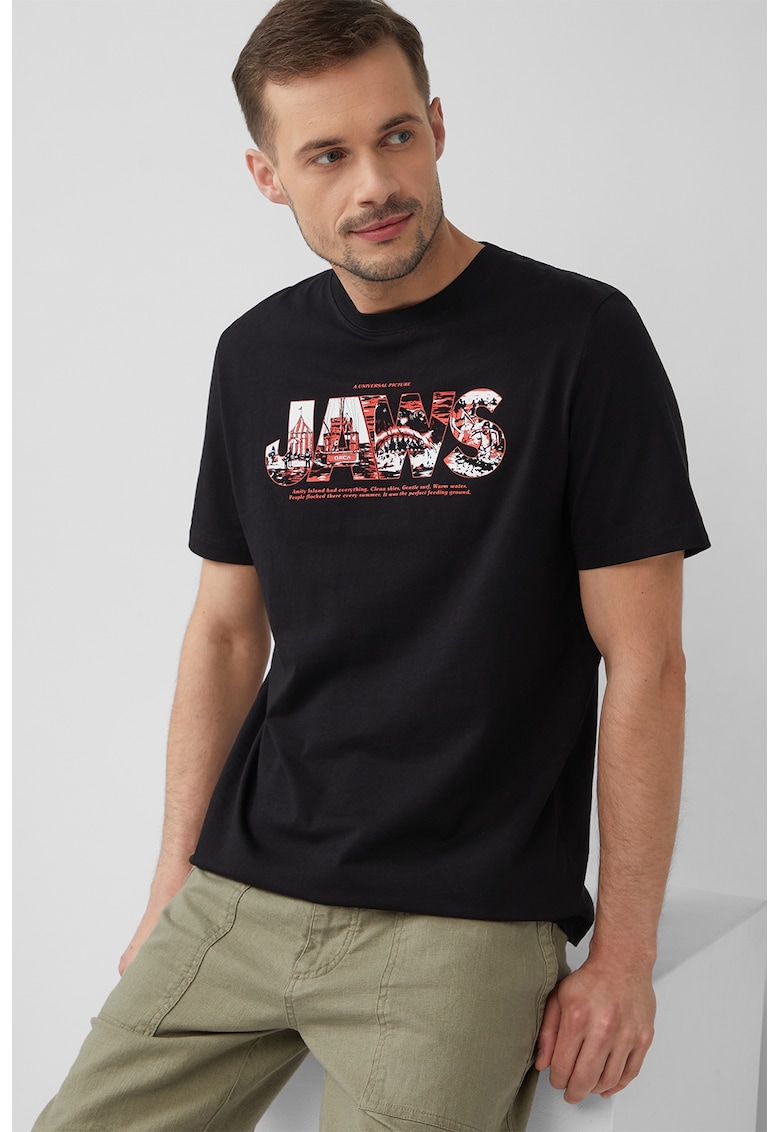 Tricou cu imprimeu foto - Rosu/Negru/Alb murdar