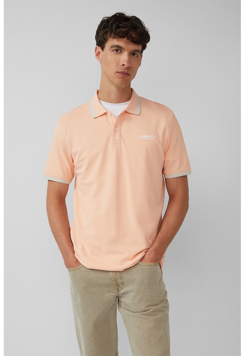 Tricou polo cu imprimeu logo discret