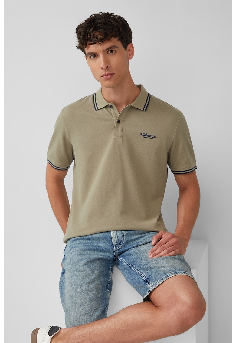 Tricou polo cu imprimeu logo discret