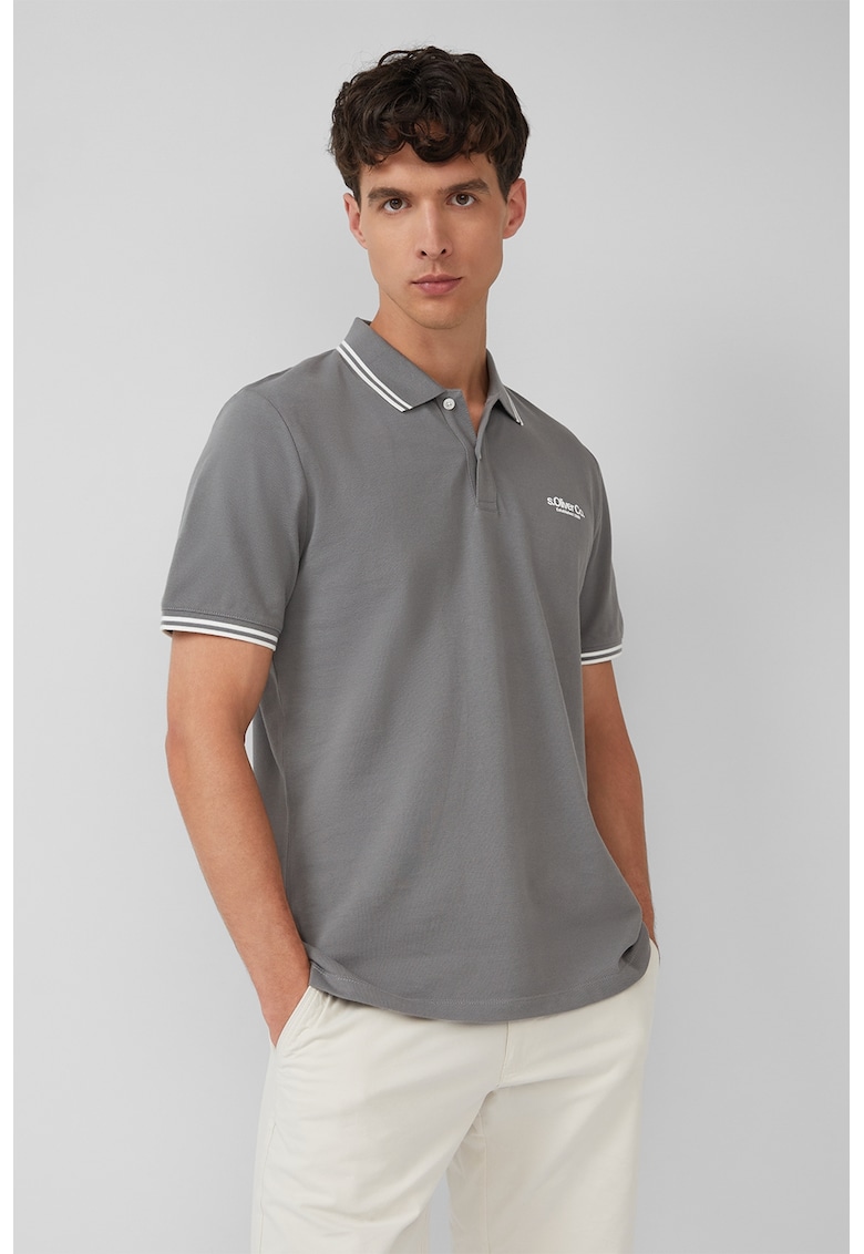 Tricou polo cu imprimeu logo discret