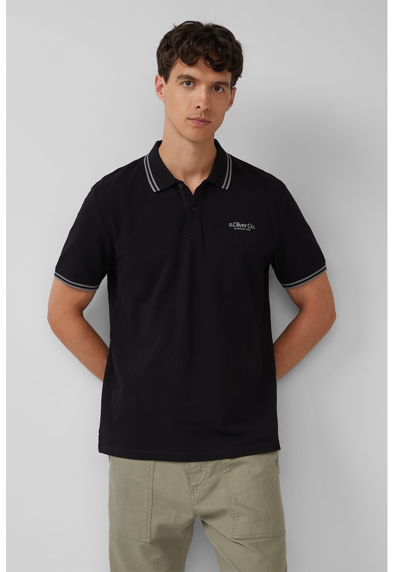 Tricou polo cu imprimeu logo discret