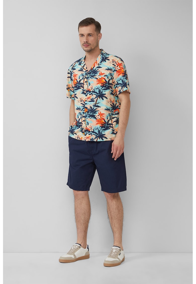 Bermude relaxed fit din bumbac cu snur de ajustare