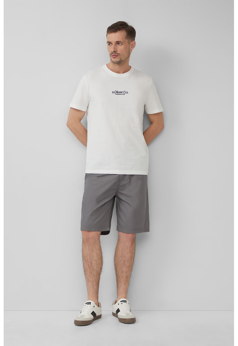 Bermude relaxed fit din bumbac cu snur de ajustare