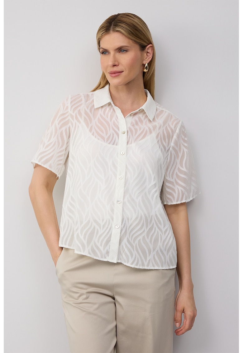 Camasa transparenta cu model abstract