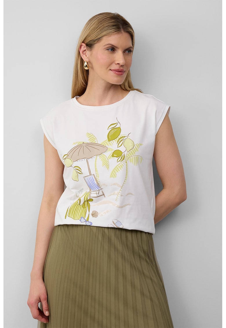 Tricou cu imprimeu si decolteu rotund