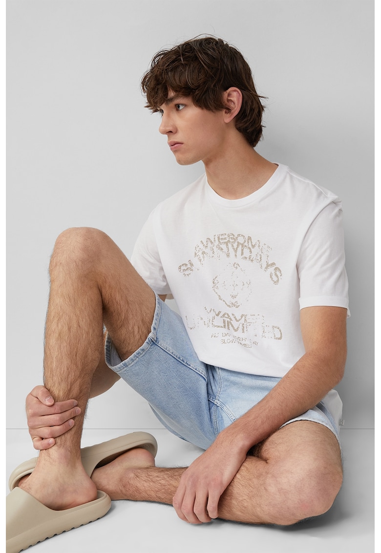 Tricou de bumbac cu imprimeu - Alb