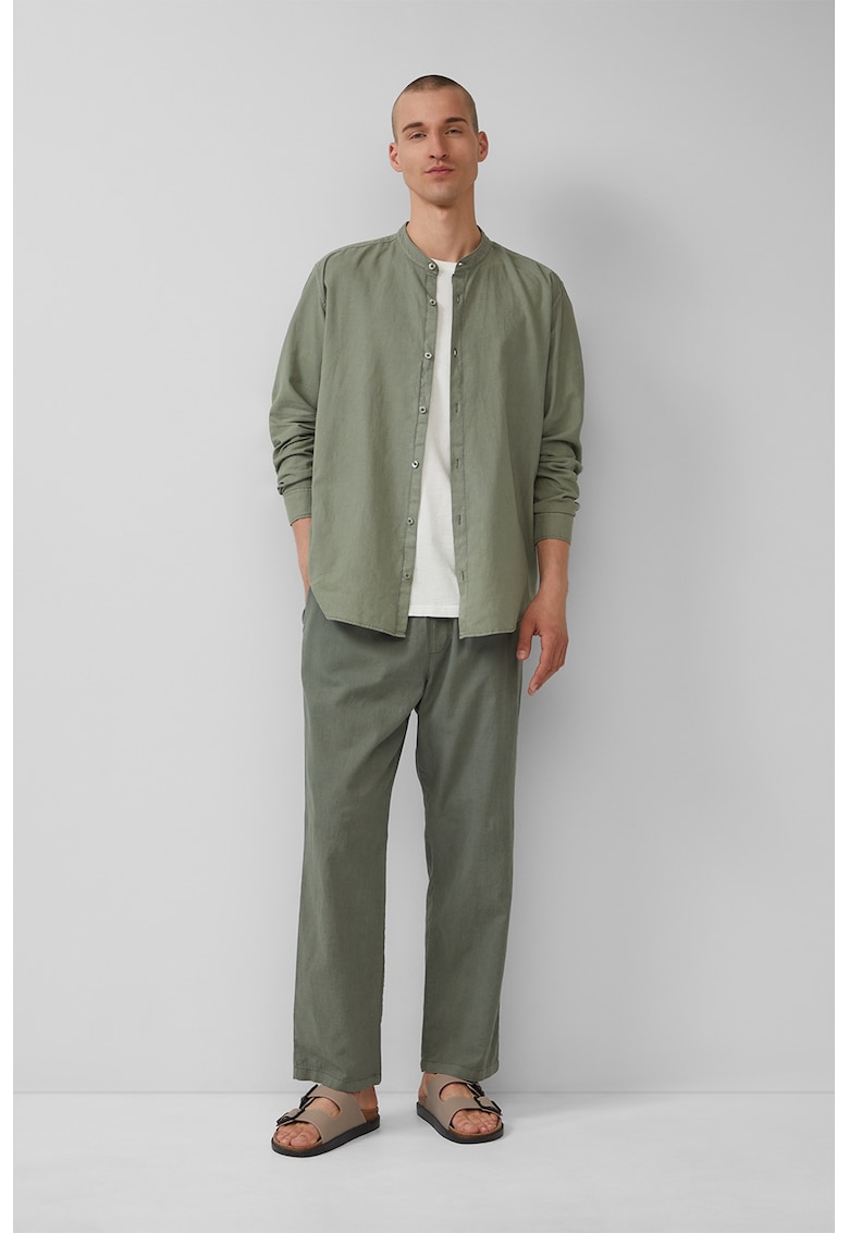 Pantaloni din amestec de in cu snur