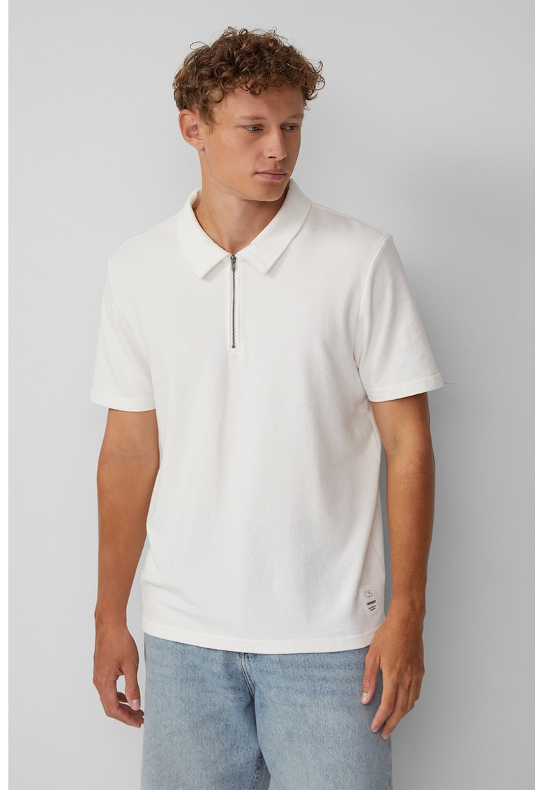 Tricou polo regular fit din bumbac - Alb