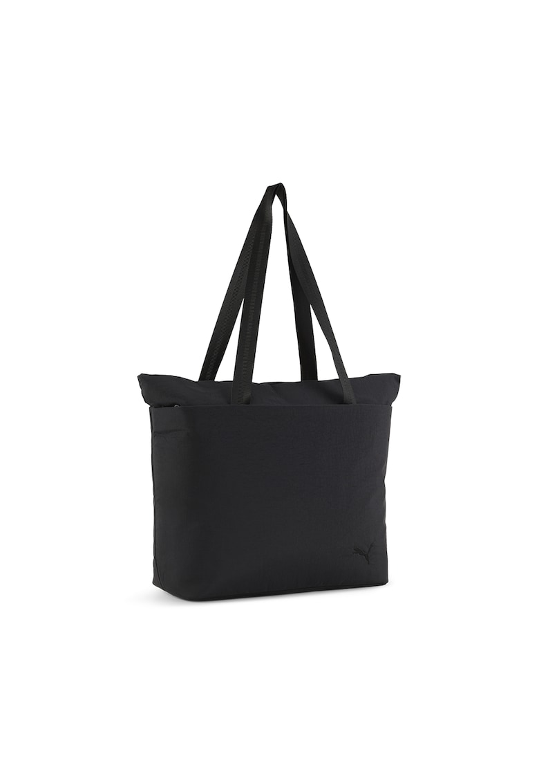 Geanta shopper cu detaliu logo - Negru