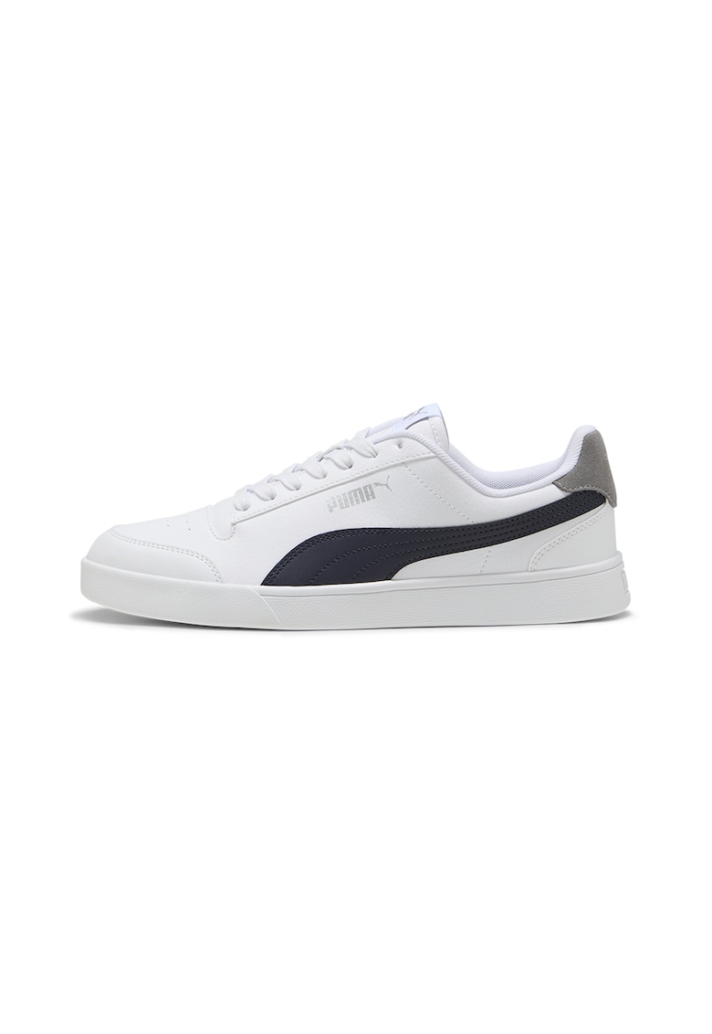 Pantofi sport de piele ecologica Shuffle - Negru/Alb murdar