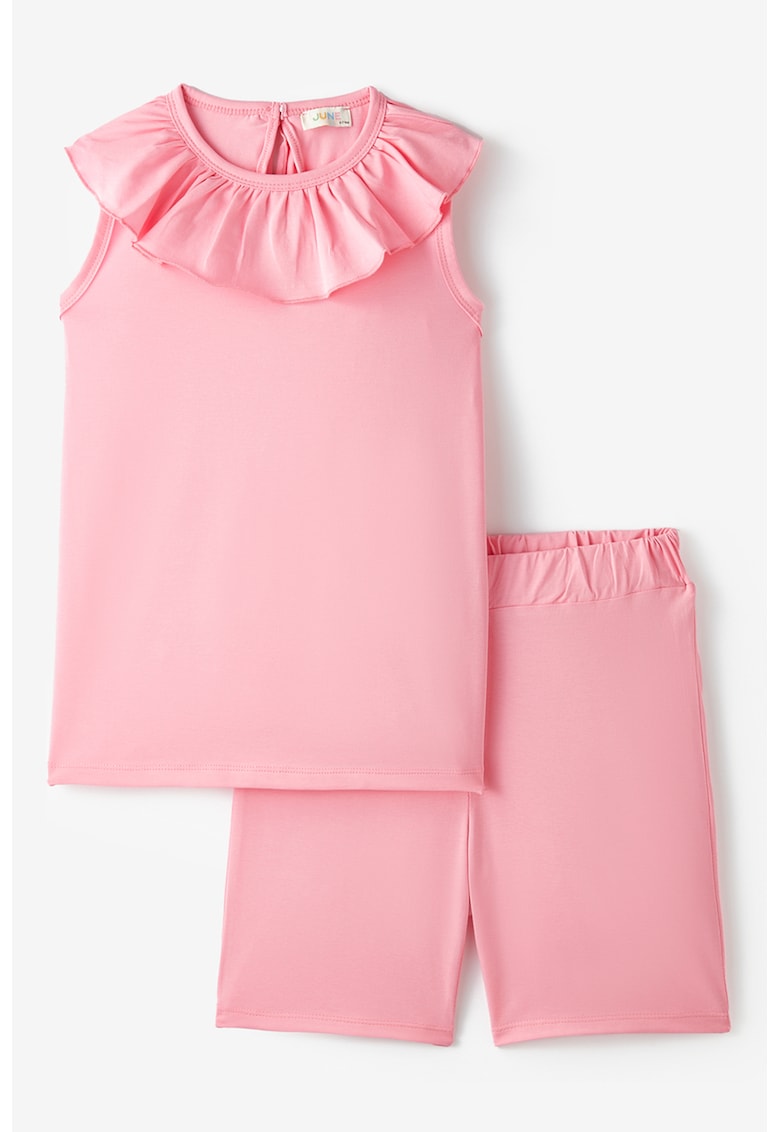 Set de colanti scurti si top din amestec de bumbac