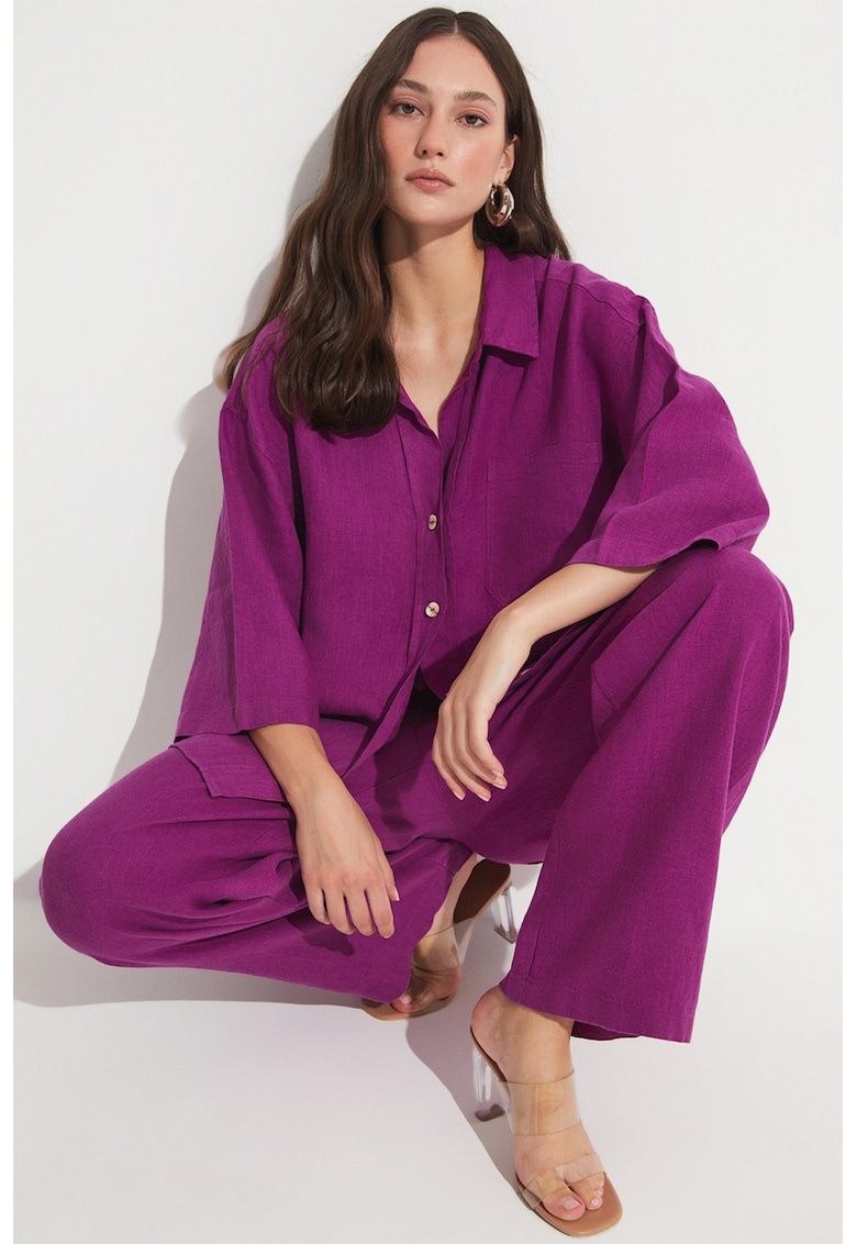 Pantaloni lungi relaxed-fit cu snururi