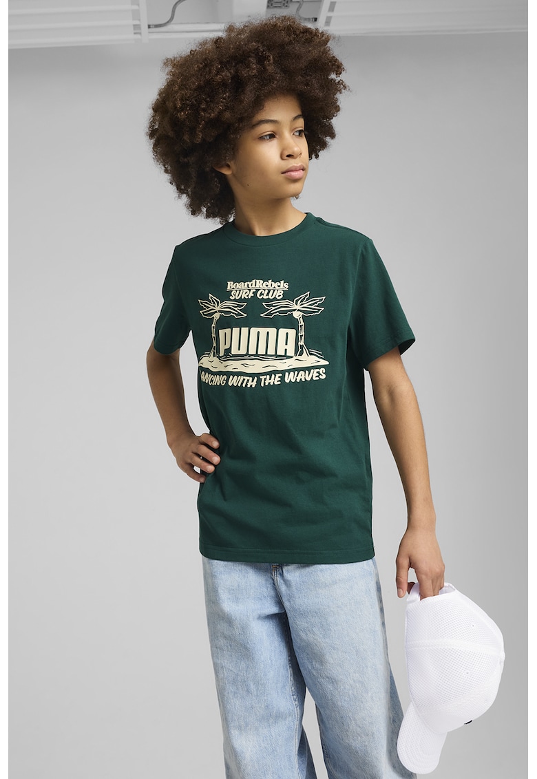 Tricou din bumbac cu imprimeu - Verde padure