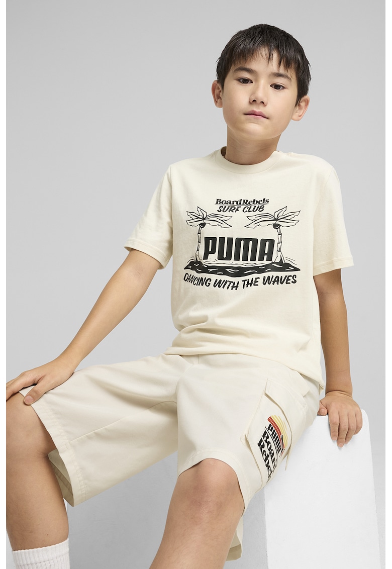 Tricou din bumbac cu imprimeu - Crem