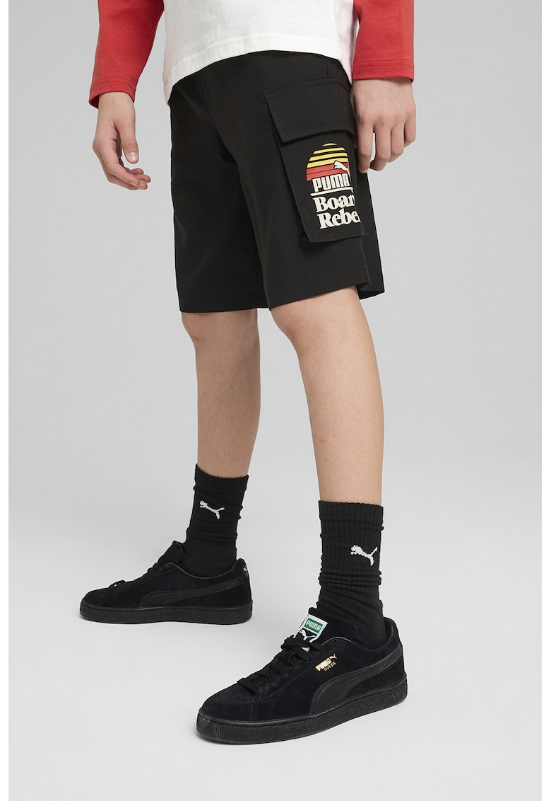 Pantaloni scurti cargo cu snur de ajustare