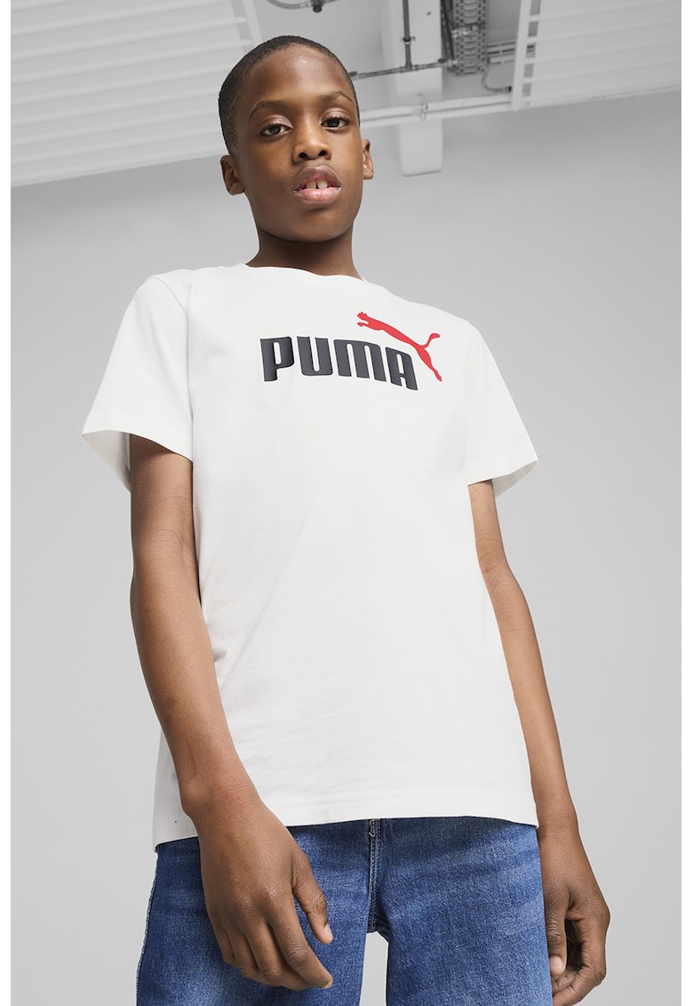 Tricou de bumbac cu imprimeu logo - Alb/Negru