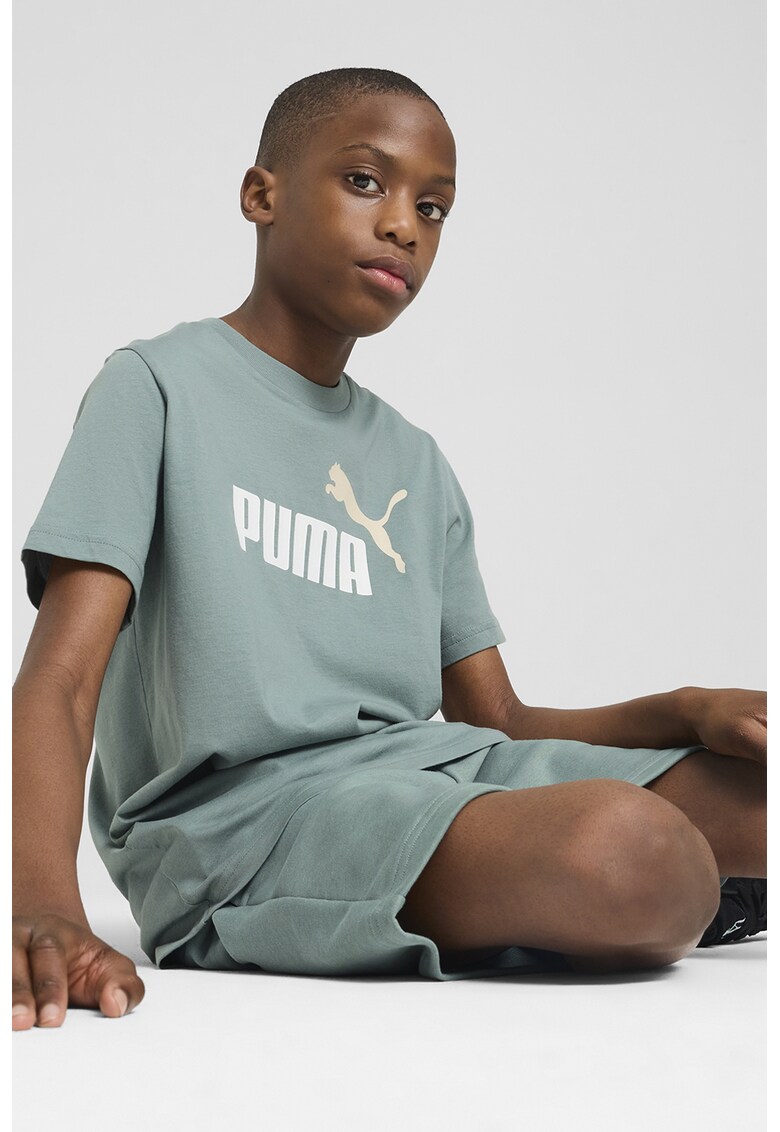 Tricou de bumbac cu imprimeu logo - Verde feriga