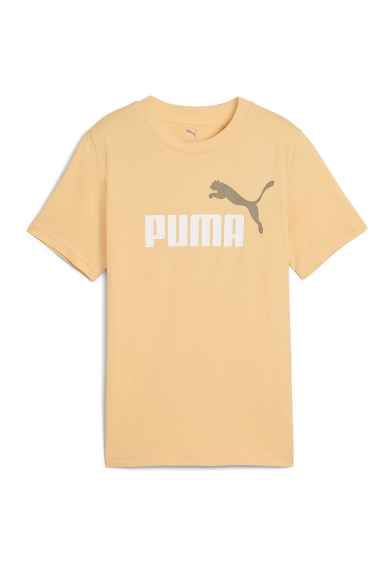 Tricou de bumbac cu imprimeu logo - Portocaliu pal