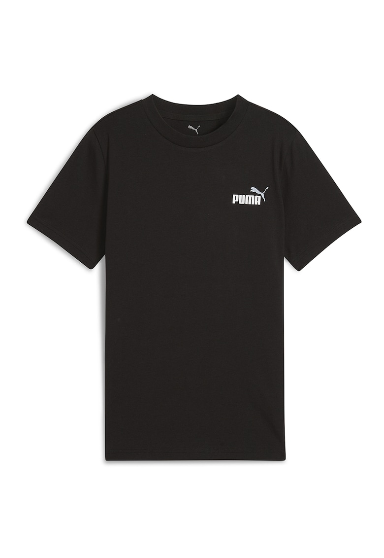 Tricou din bumbac cu logo pe piept - Negru