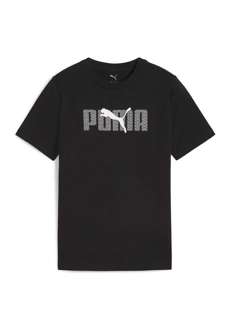 Tricou de bumbac cu logo - Negru