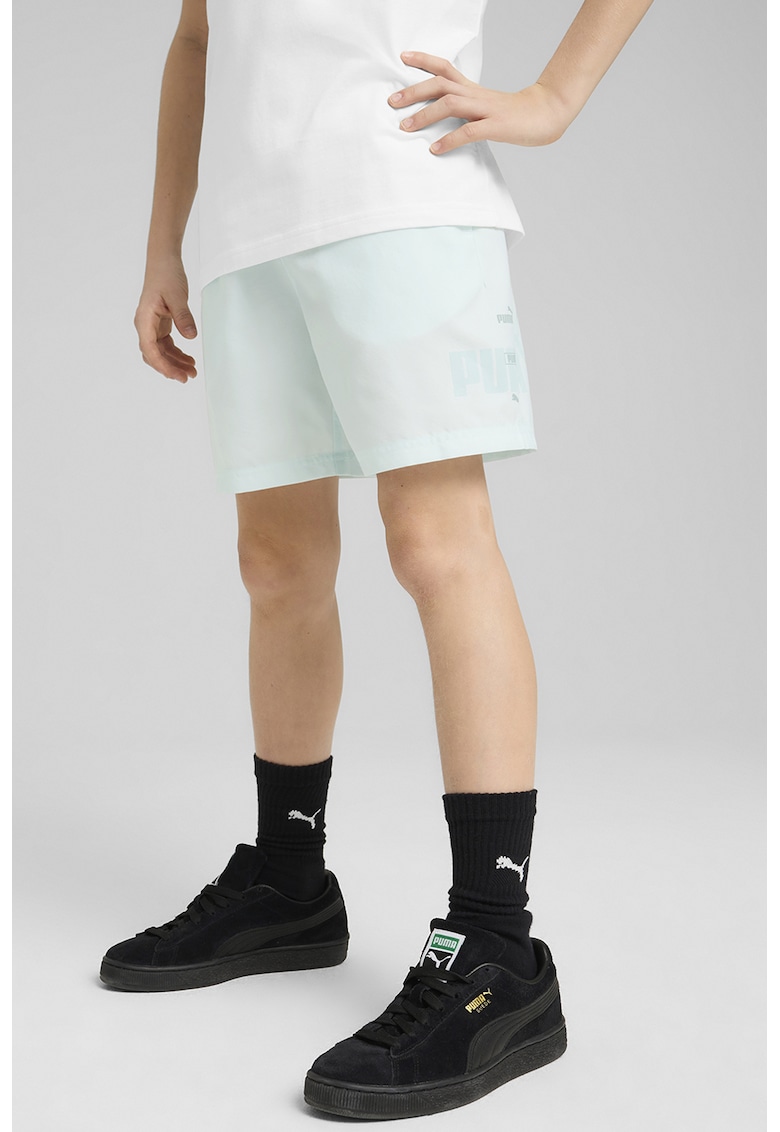 Pantaloni scurti cu logo si talie elastica