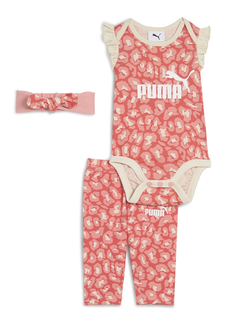 Set de body de bumbac cu imprimeu - colanti si bentita - 3 piese