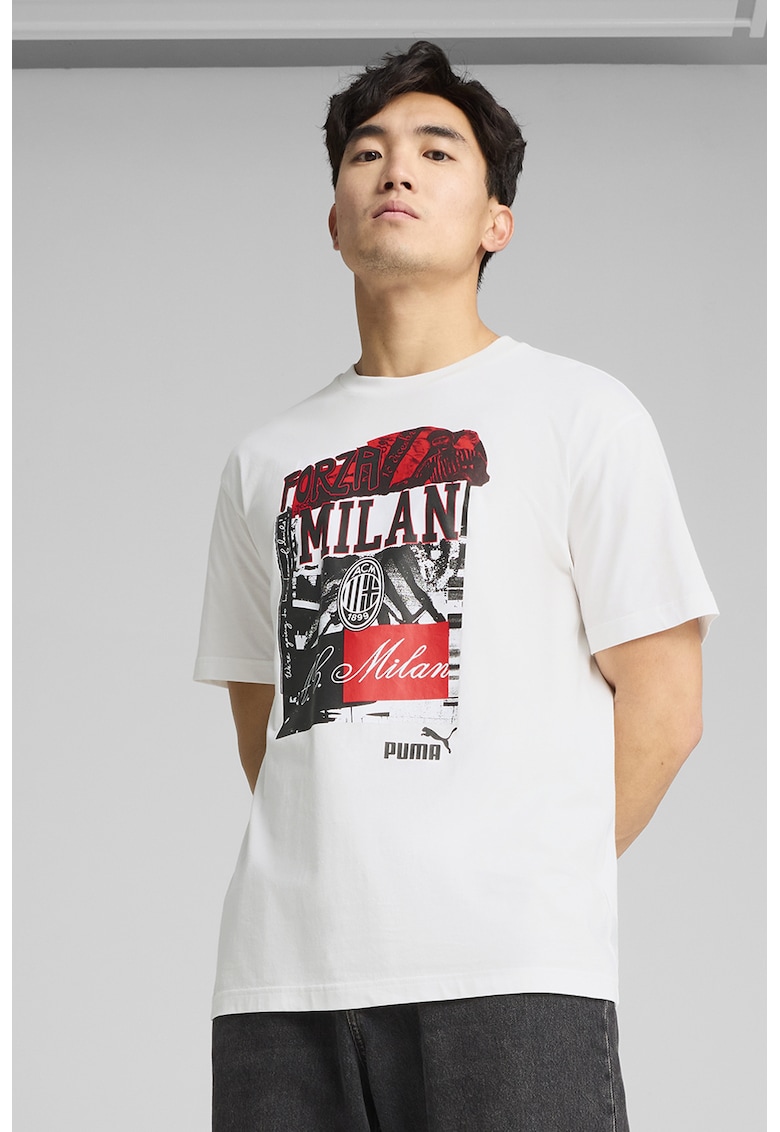 Tricou cu imprimeu si decolteu la baza gatului