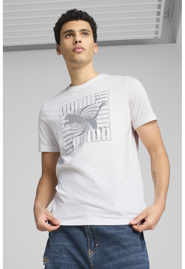Tricou de bumbac cu decolteu la baza gatului