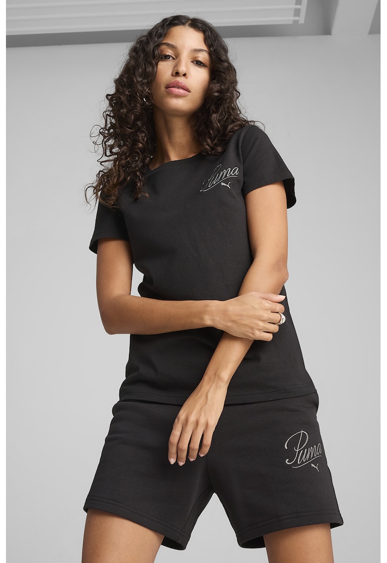 Tricou din bumbac cu broderie logo