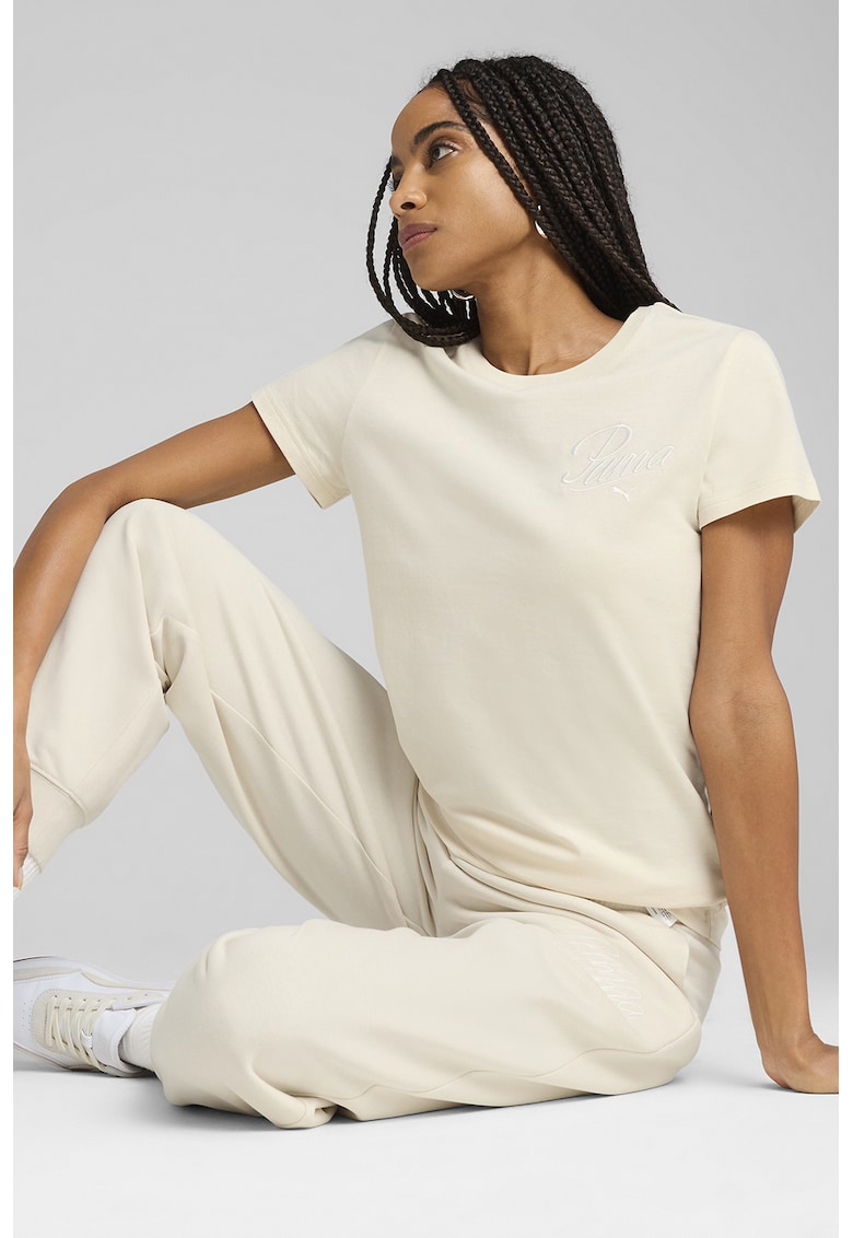 Tricou din bumbac cu broderie logo Tricou din bumbac cu broderie logo