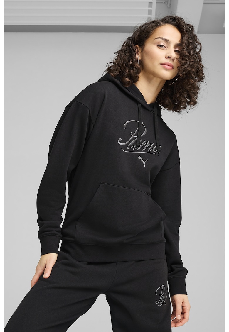 Hanorac din amestec de bumbac cu broderie logo