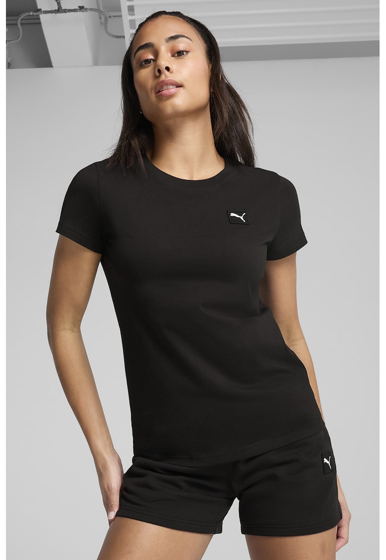 Tricou regular fit din amestec de bumbac - Negru