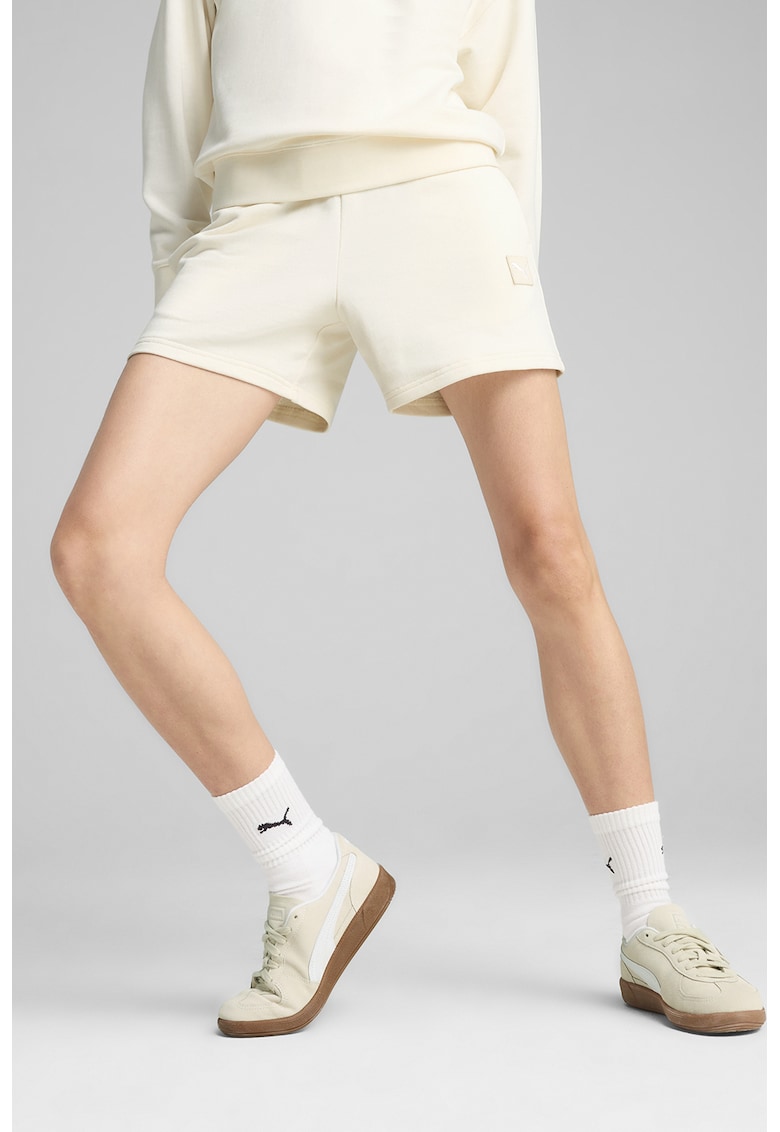 Pantaloni scurti regular fit cu logo - Alb murdar