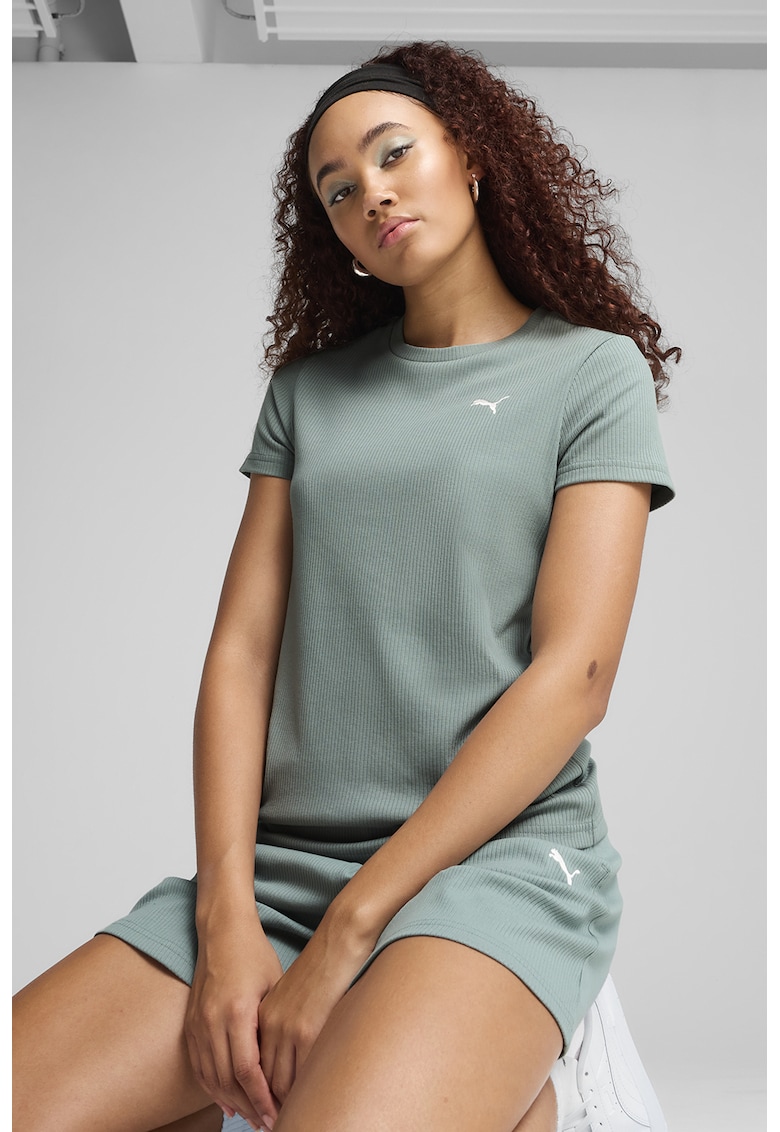 Tricou regular fit cu logo - Verde deschis