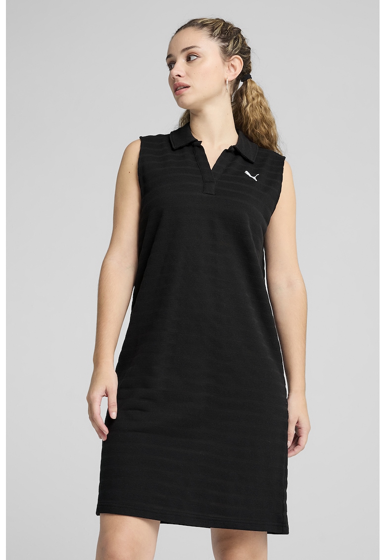 Rochie din amestec de bumbac cu guler polo