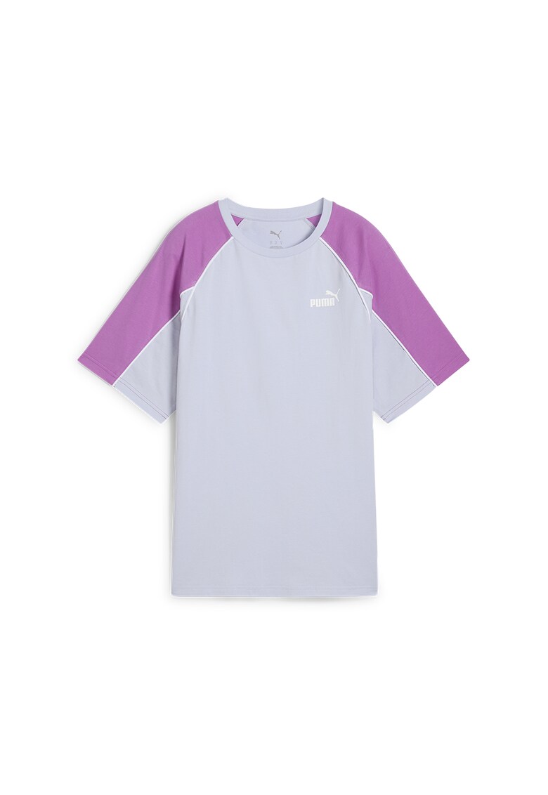 Tricou cu maneci raglan si detaliu logo - Roz deschis/Albastru deschis