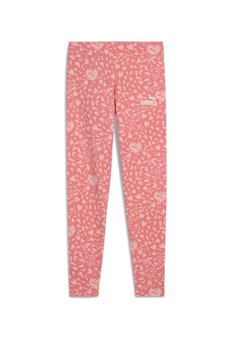 Colanti cu imprimeu grafic si logo - Roz