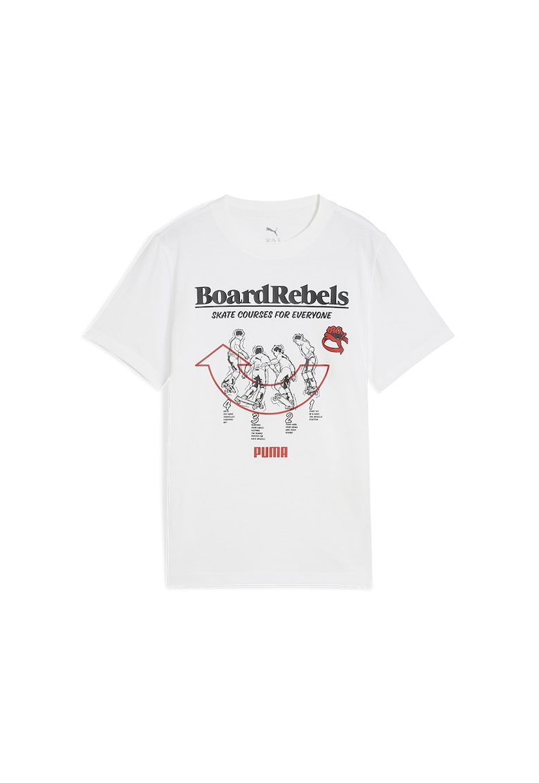 Tricou din bumbac cu imprimeu cu skateboarding Mid 90s - Alb/Negru