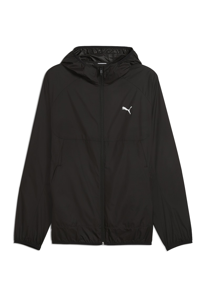 Jacheta cu finisaj rezistent la apa si fermoar - Negru