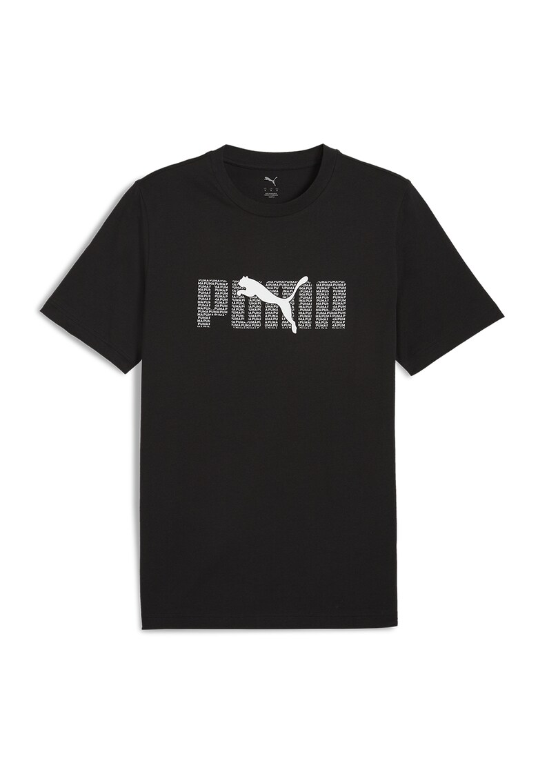 Tricou cu logo si decolteu la baza gatului