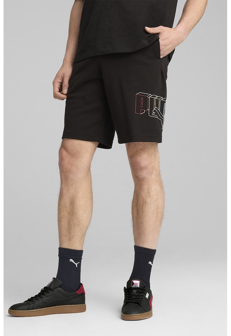 Pantaloni scurti din amestec de bumbac cu logo