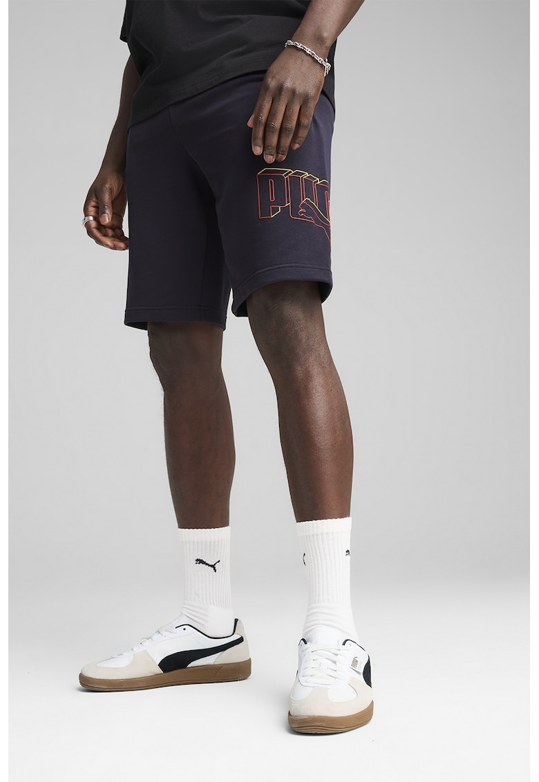 Pantaloni scurti din amestec de bumbac cu logo