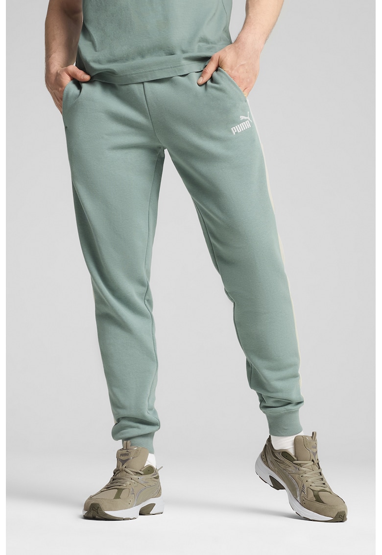 Pantaloni de trening cu detaliu logo - Alb/Alb fildes/Verde persan