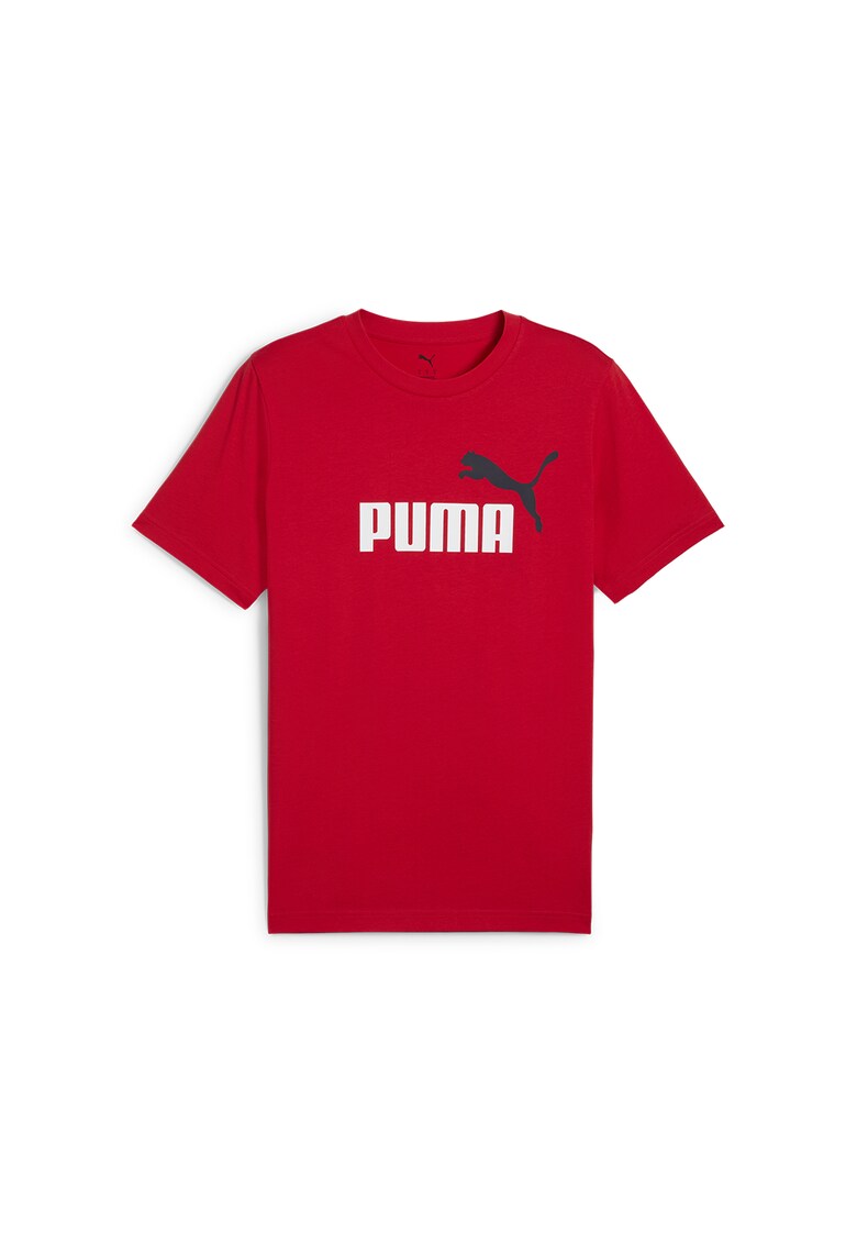 Tricou cu decolteu la baza gatului si logo ESS 2 - Rosu/Alb/Negru