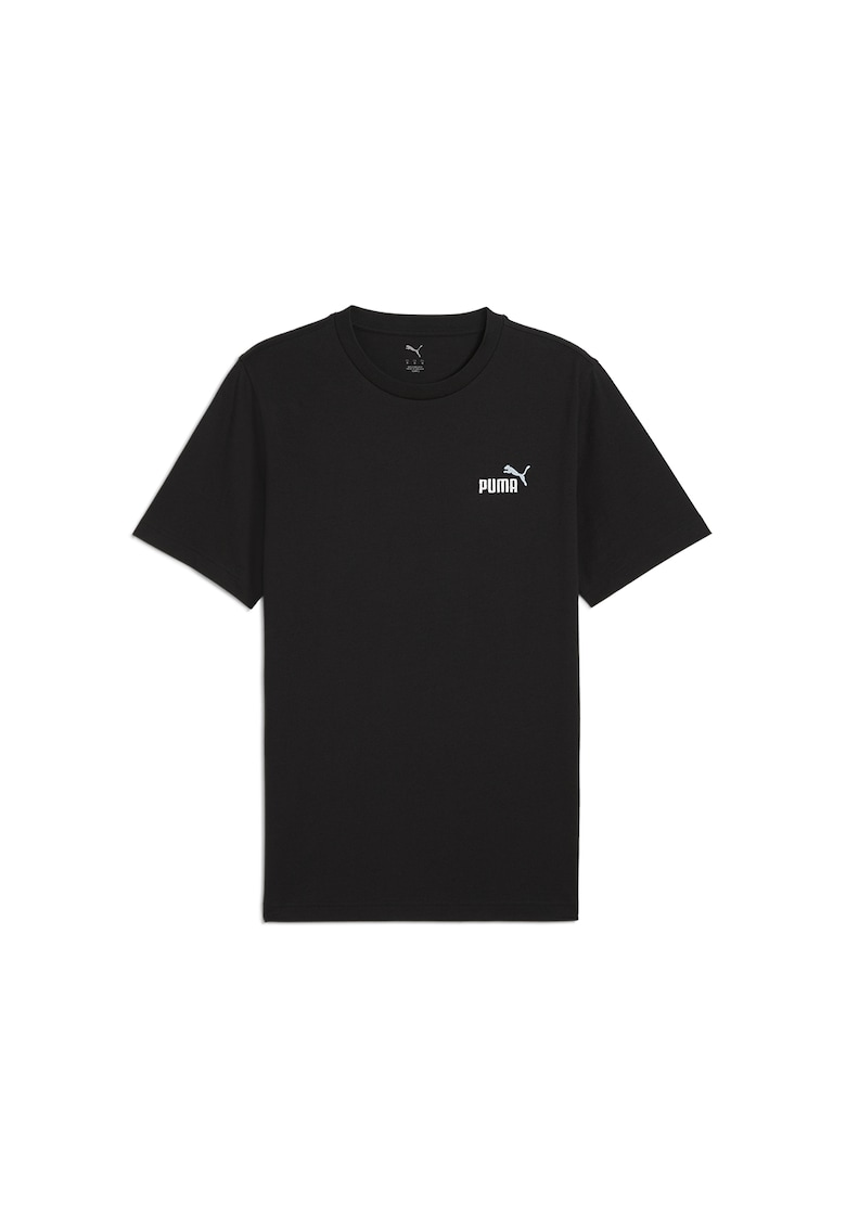 Tricou de bumbac cu decolteu la baza gatului ESS Boxy Tee - Negru